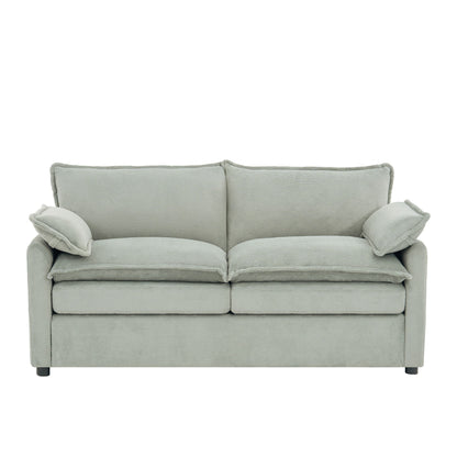 Modern Loveseat Sofa, Upholstered Couch With Side Storage Pockets