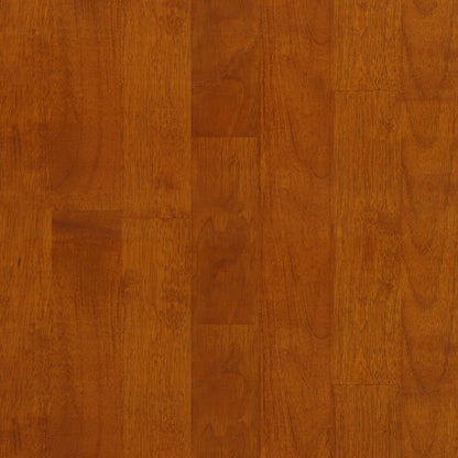 Close-up of the Harper - Handcrafted Bookcase With Storage, featuring a warm, medium brown finish that highlights natural wood grain patterns and seamless joins for a smooth, polished look.