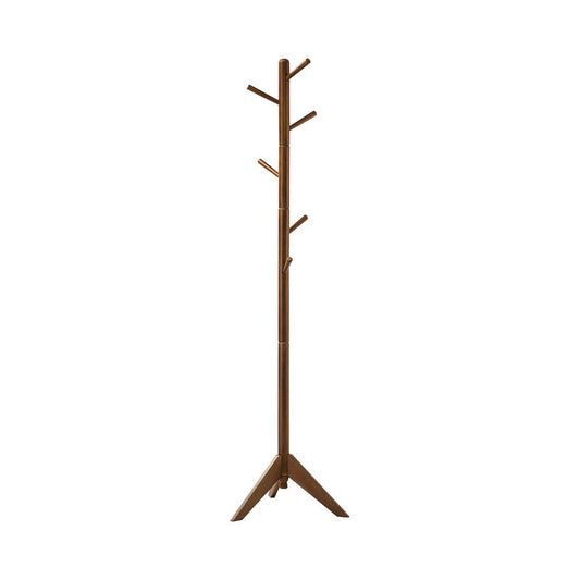 6 Hook Coat Rack With Rotating Top - Walnut