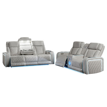 Electra - Power Reclining Set With Power Headrests, Massage And LED Lighting