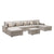 Beige / 6 Piece Double Chaise Sofa Sectional With Ottoman
