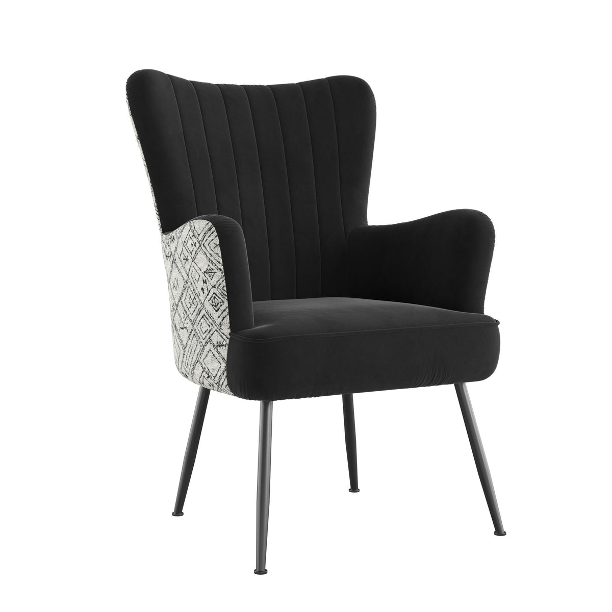 Accent Chair With Unique Print Fabric