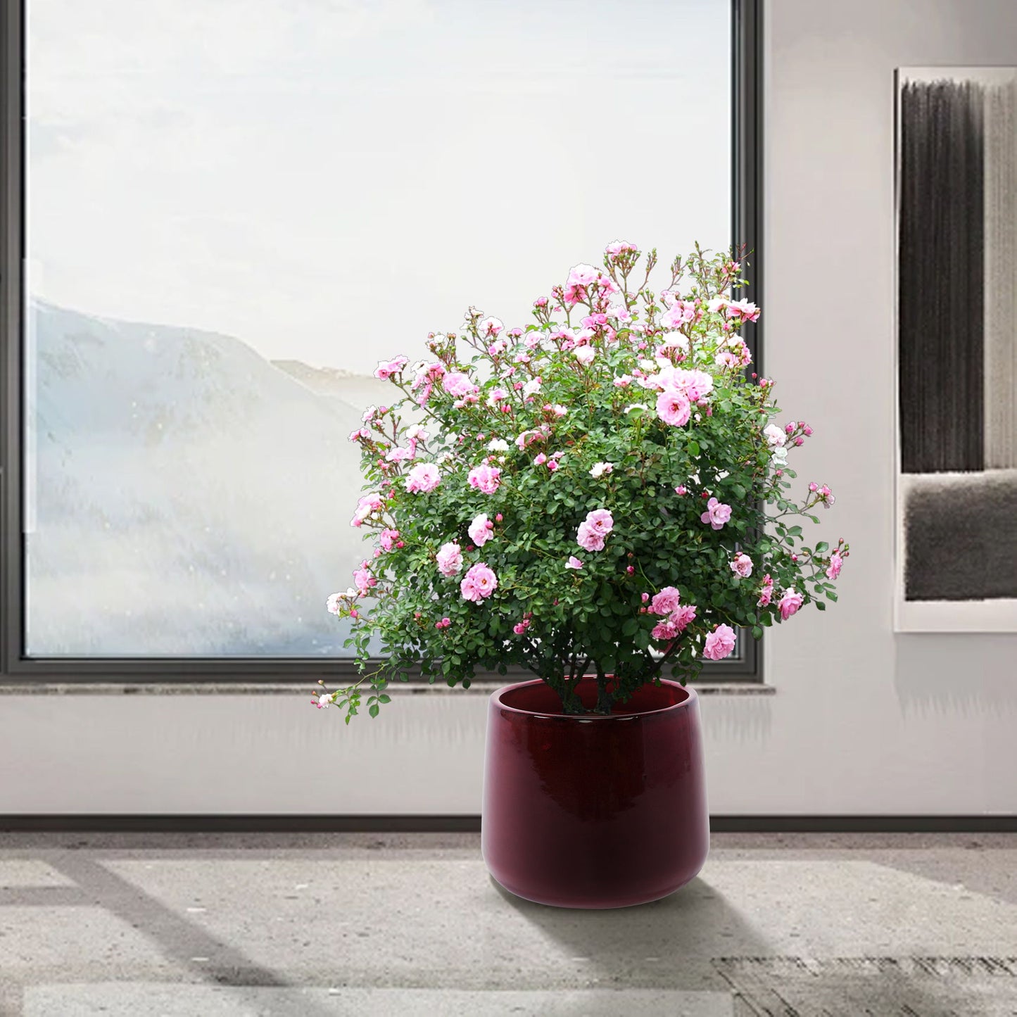 4 Pieces Planter Pot, Indoor Outdoor Flowerpot For Patio, Garden, Or Windowsills - Bean Paste Red