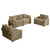 Light Brown / 3 Pc. 2 Seater Sofa And 2 Chairs