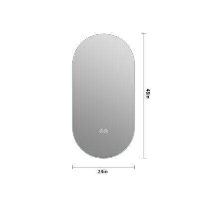 Smart Wall Mounted LED Touch Screen Mirror With Anti-Fog Function And Adjustable Lighting