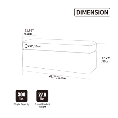 Wide Modern Upholstered Ottoman Foot Stool