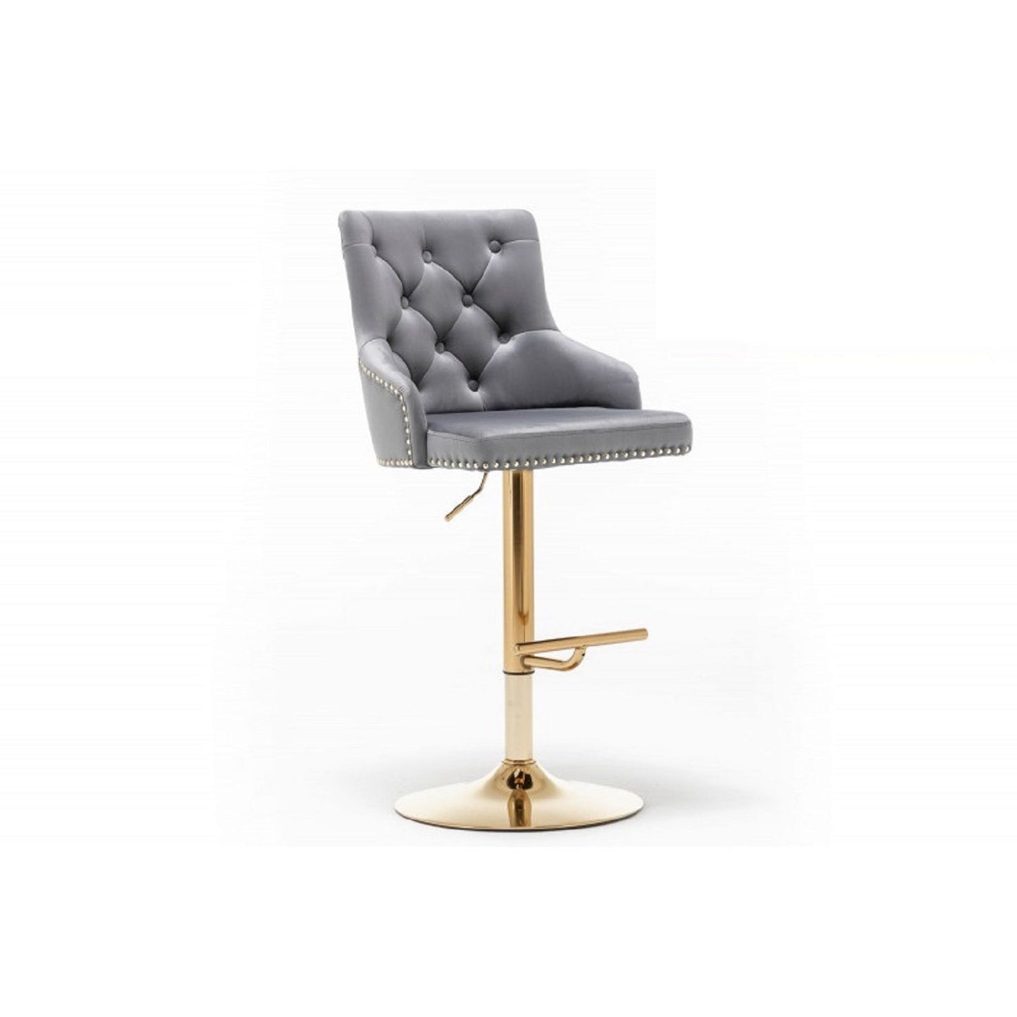 Adjustable Swivel Bar Stool With Nailhead Trim (Set of 2)