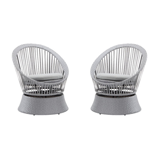 Modern Swivel Wicker Lounge Chair With Round Design