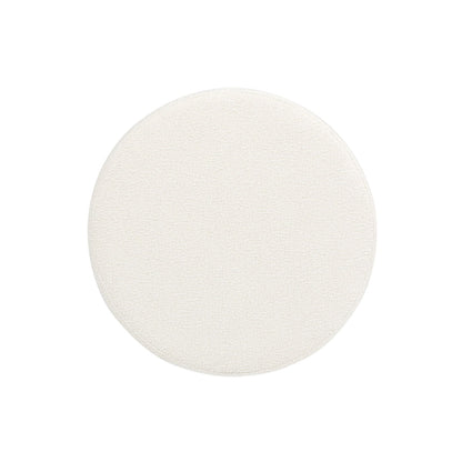 The Fuji Oversized Round Storage Ottoman is displayed as a large, flat, white textured disc set against a plain white background.