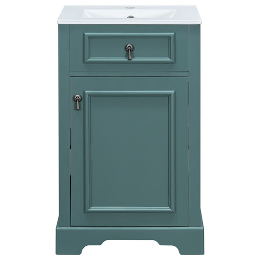 Elegant Bathroom Vanity With Ceramic Sink, Soft Close Door, Adjustable Shelf