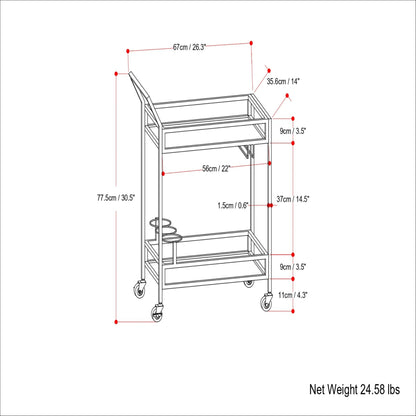 Watts - Bar Cart - Chrome