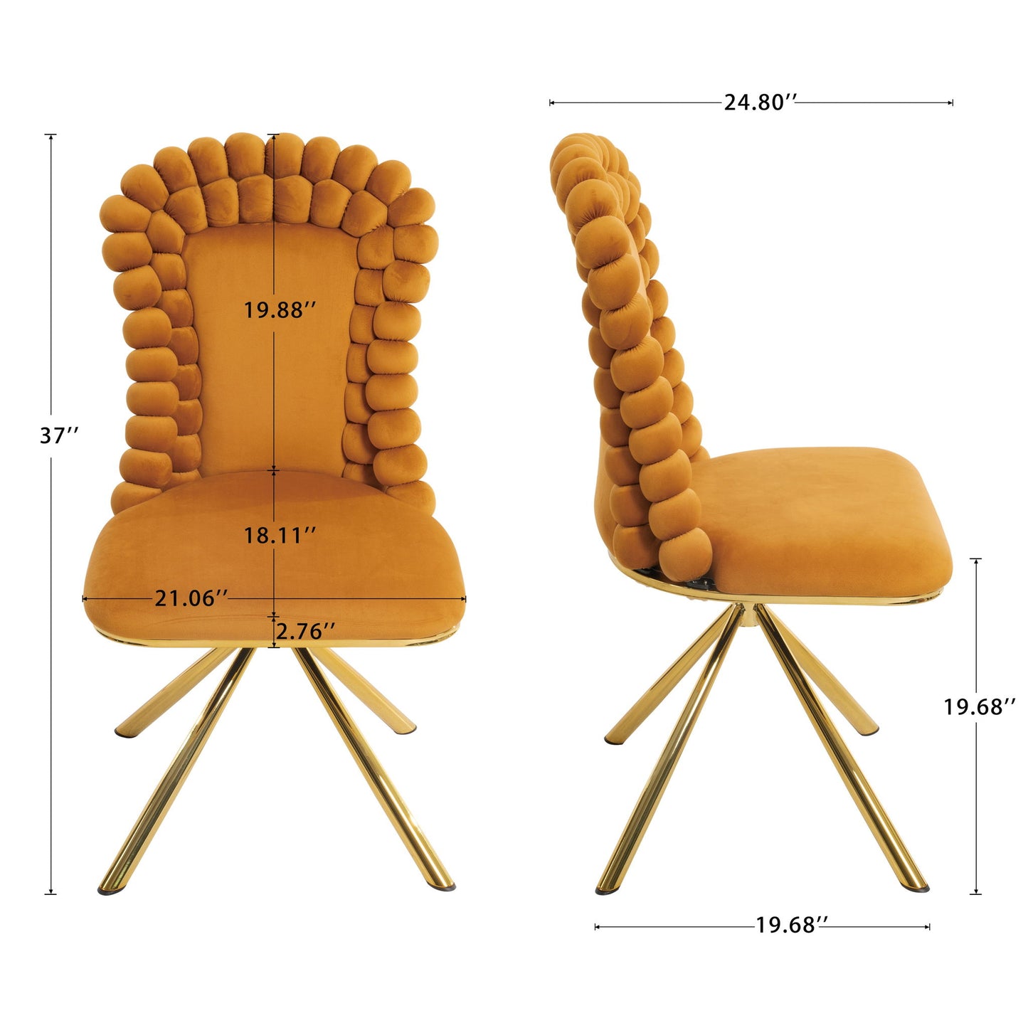 Upholstered Swivel Dining Chairs (Set of 2)