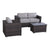 Dark Brown / 3 Pc. 2 Seater Sofa, Chair, Table