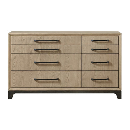 8 Drawer Dresser With Feet And Pulls - Brown