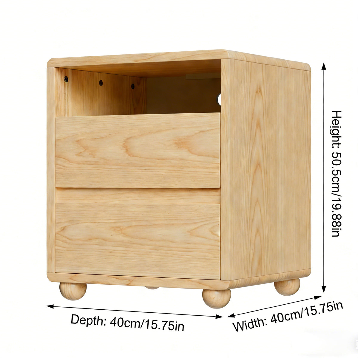 Nightstand With 2 Drawers And Shelves