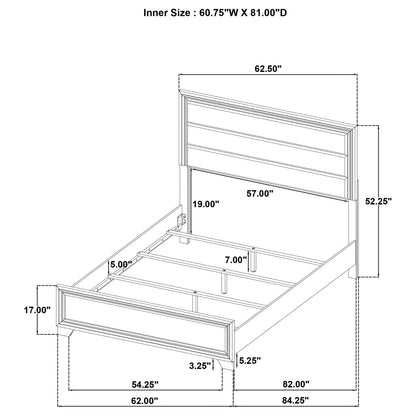 Funston - 4 Piece Queen Bedroom Set With Upholstered Headboard - Oak
