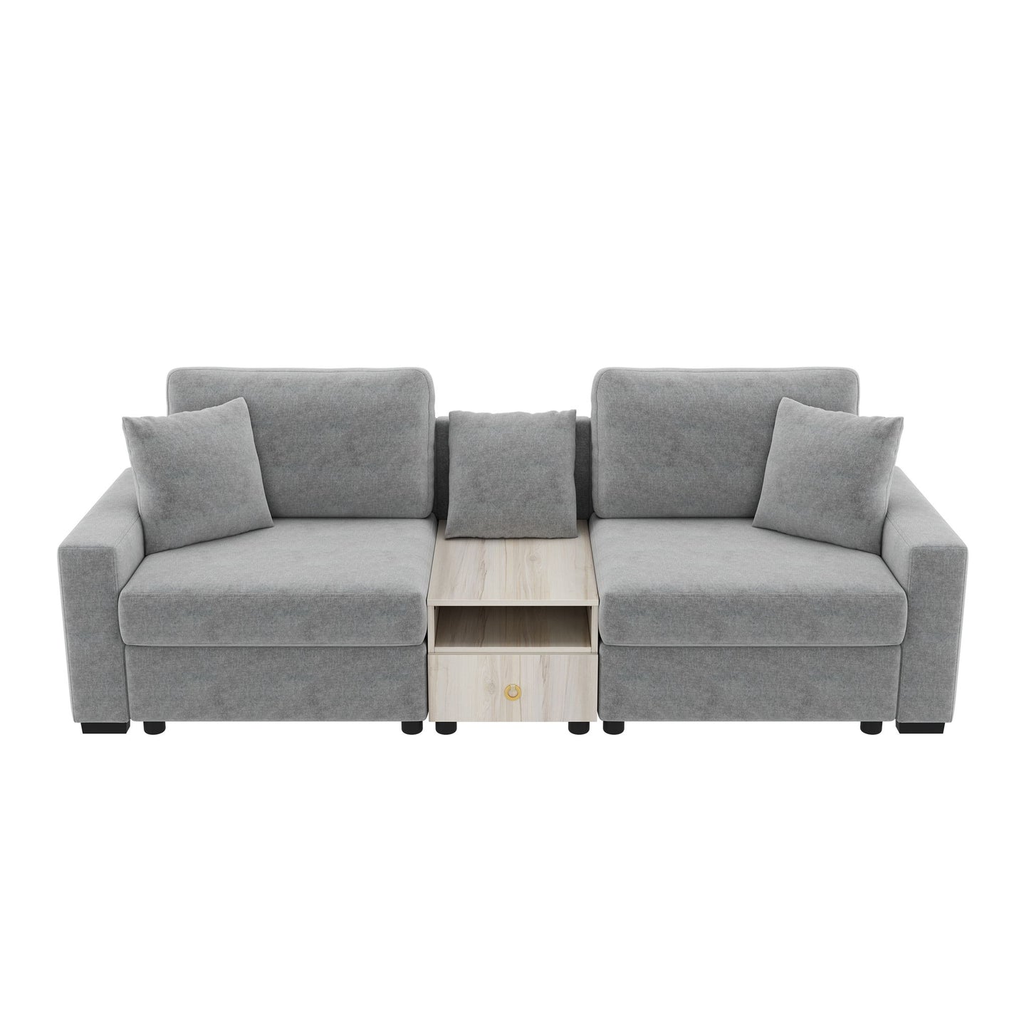 Modular Sofa Couch With Storage Armrest And Center Console
