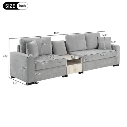 Modular Sofa Couch With Storage Armrest And Center Console