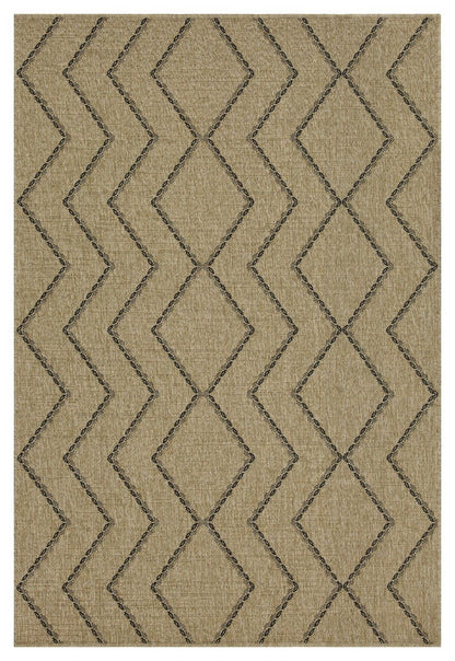 Earth - 5'3" X 7'3" Indoor, Outdoor Area Rug - Black, Natural