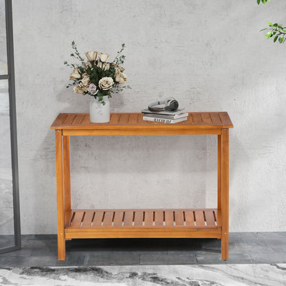 Workstation For Garden Balcony Garage, Acacia Console Potting Table