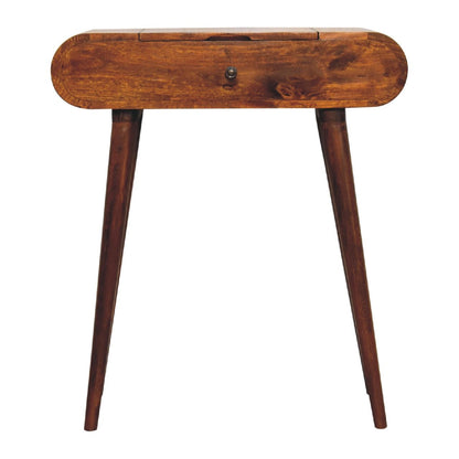 Mini Round Fold Vanity - Chestnut