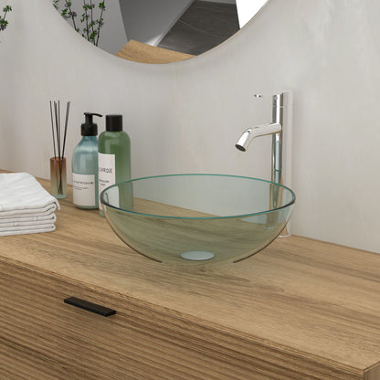Vessel Sink With Faucet And Pop-Up Drain