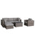 Dark Gray / 3 Pc. L-Shaped Sectional, Chair And Table