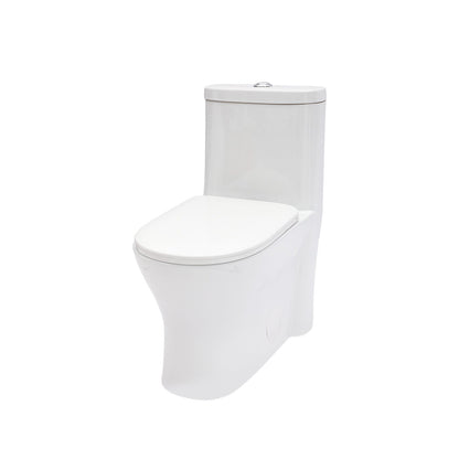 1 Piece Toilet For Bathroom, Dual Flush 1.22/1.6 Gpf, Soft Closing Seat - White