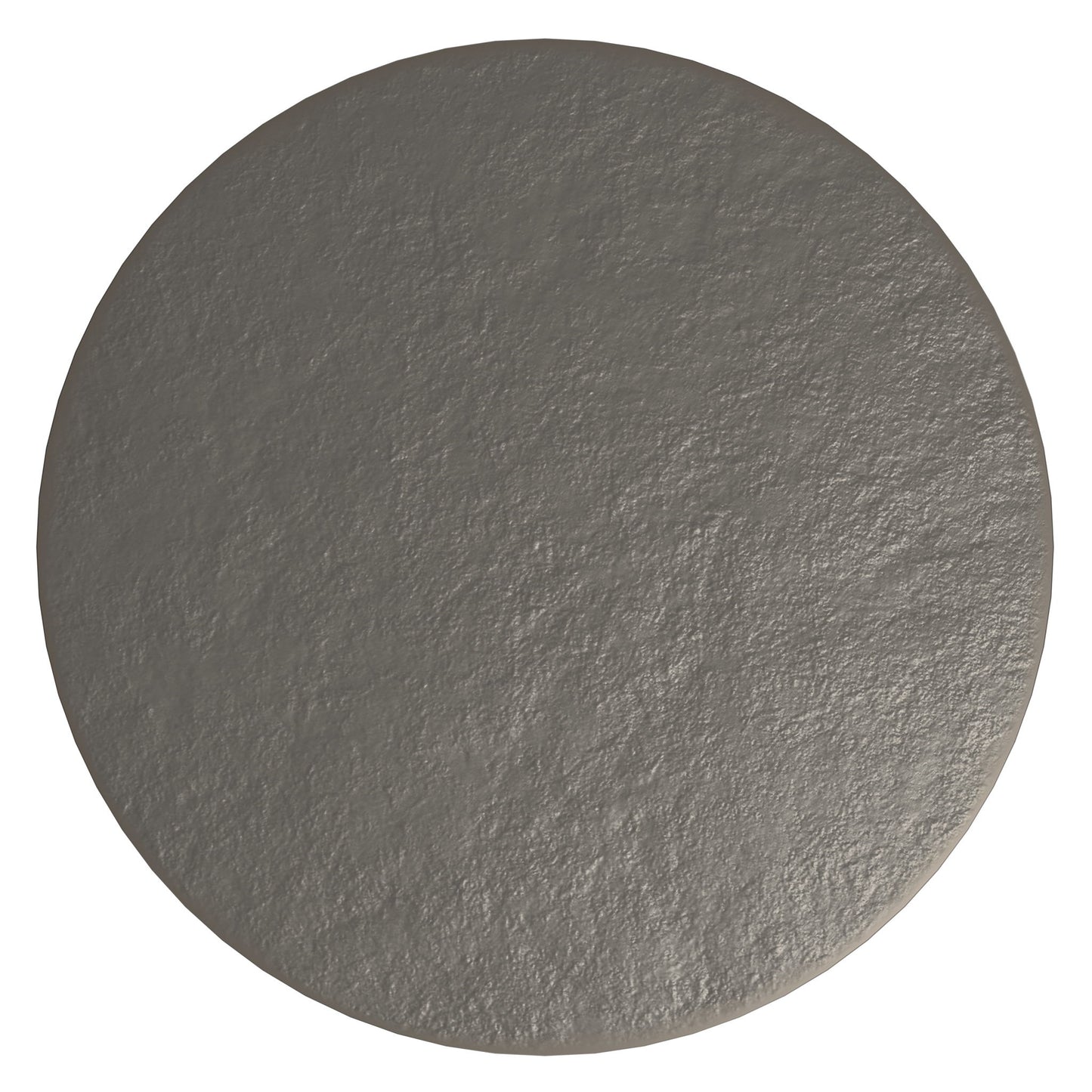 A round, flat Anthony Cast Aluminum Side Table in bronze with a dark gray textured finish, resembling a slate plate, photographed from above on a white background.