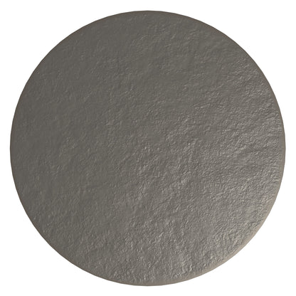 A round, flat Anthony Cast Aluminum Side Table in bronze with a dark gray textured finish, resembling a slate plate, photographed from above on a white background.