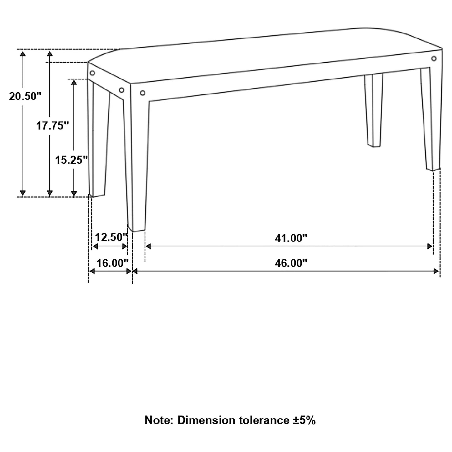 Upholstered Bench - Black