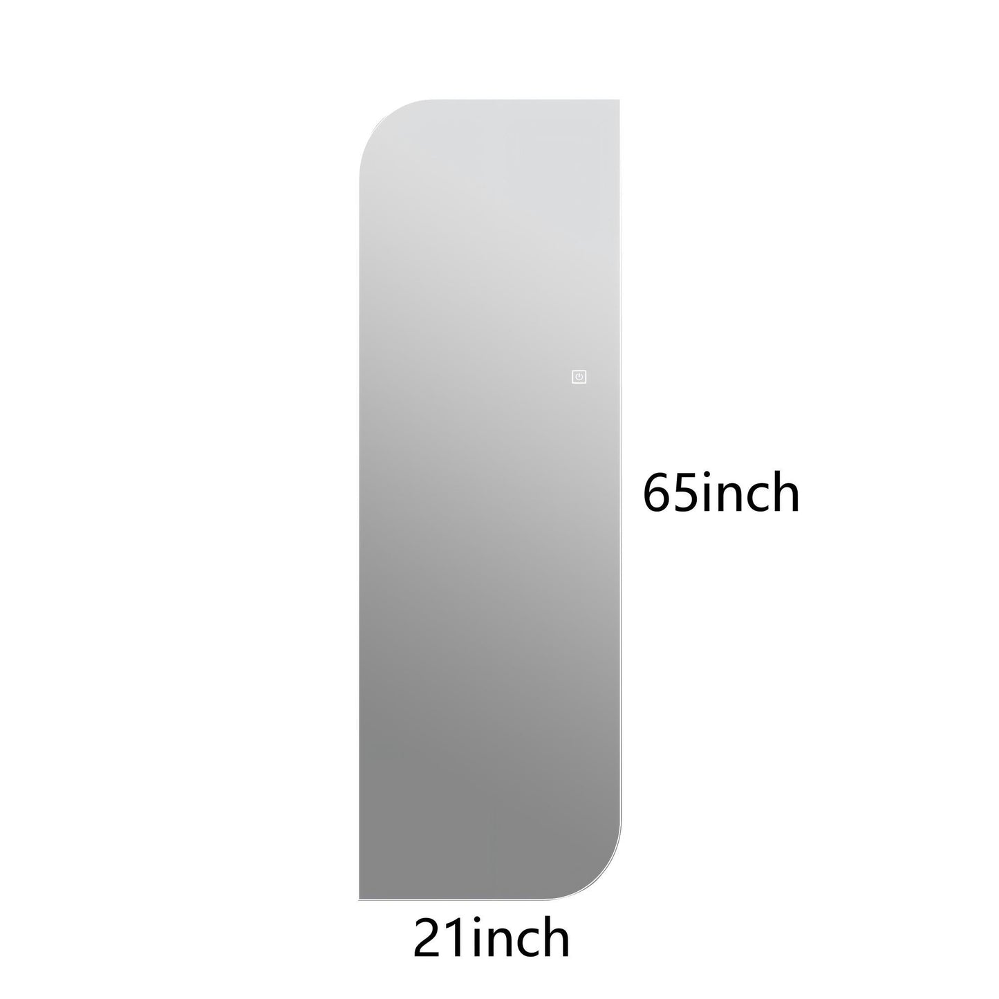 Irregular Shape LED Full Length Wall Mirror With 3 Color Dimmable Lighting - Silver