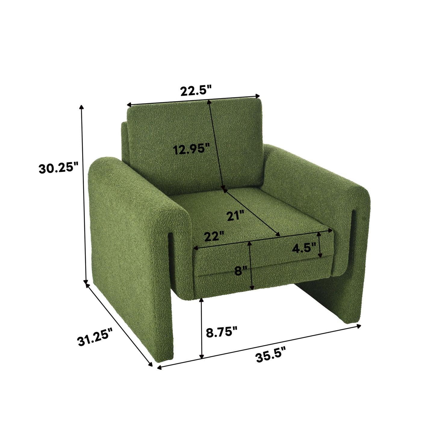 Modern Upholstered Accent Chair, Sturdy Support & Luxurious Comfort