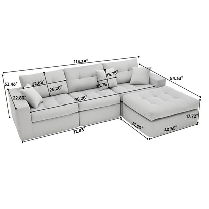 Corner Chaise L-Shaped Sectional Sofa Bed