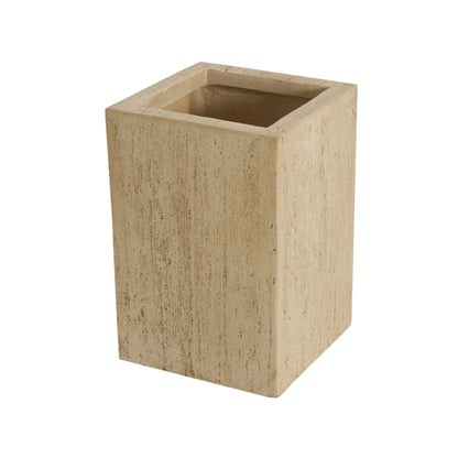 The Modern Outdoor Planter is a rectangular beige stone container with a smooth, textured surface and an open top, displayed against a white background.