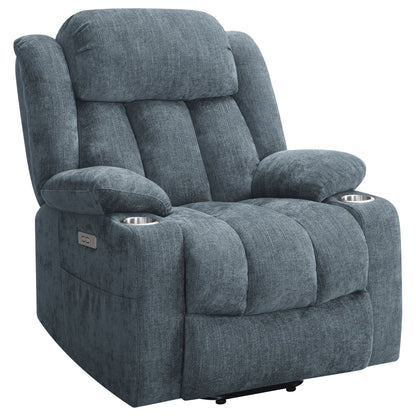 Beca - Upholstered Power Lift Recliner With Cupholders And USB Charging