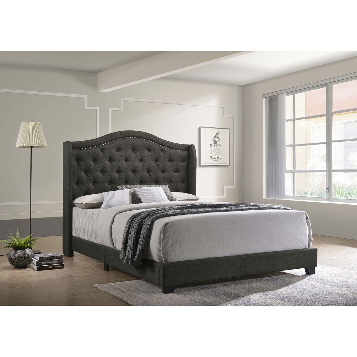 Maassluis - Bed With Button Tufted Headboard