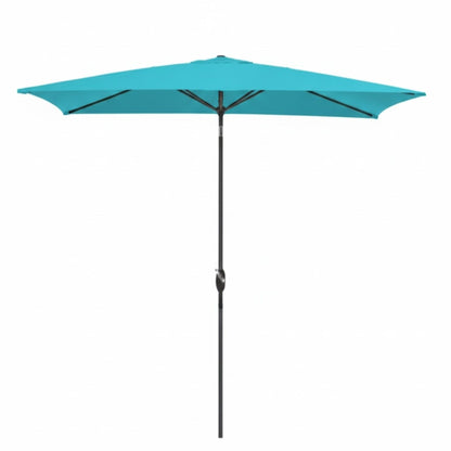 Rectangular Patio Umbrella With Crank Tilt, Polyester UV-Resistant Canopy
