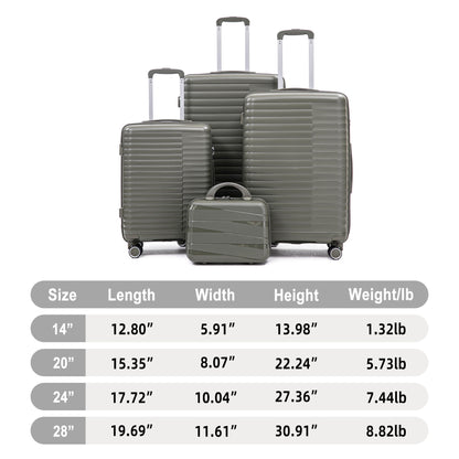 4 Piece Luggage Set, Combination Lock