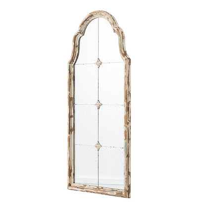 Large & Framed Wall Mirror: This cream arched mirror features a decorative windowpane design and elegant frame, ideal for adding style to your living room.