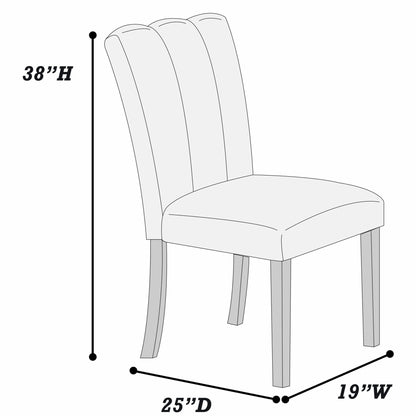 Upholstered Dining Chairs With Channel Tufting (Set of 2) - Black / Black / Neutral / Neutral