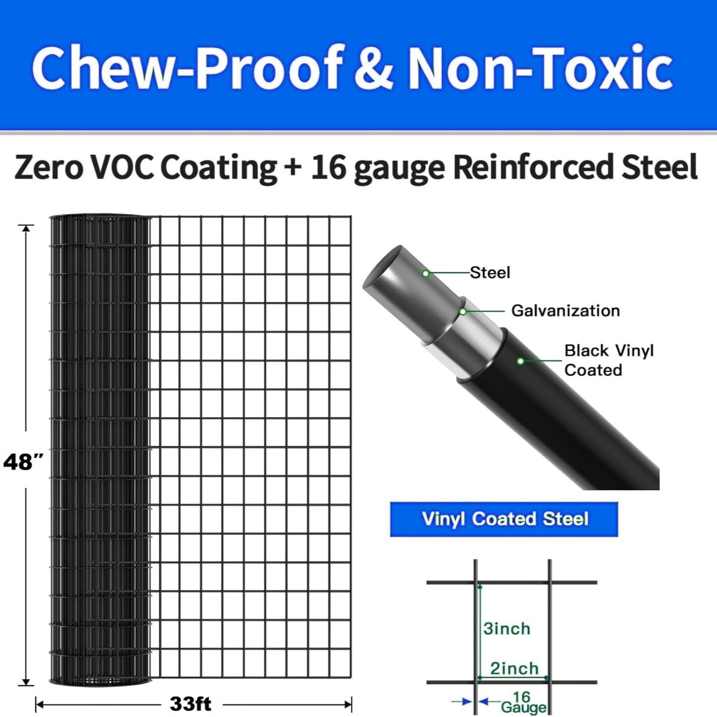 Vinyl-Coated Metal Mesh Welded Wire Fence For Poultry Cage Protection