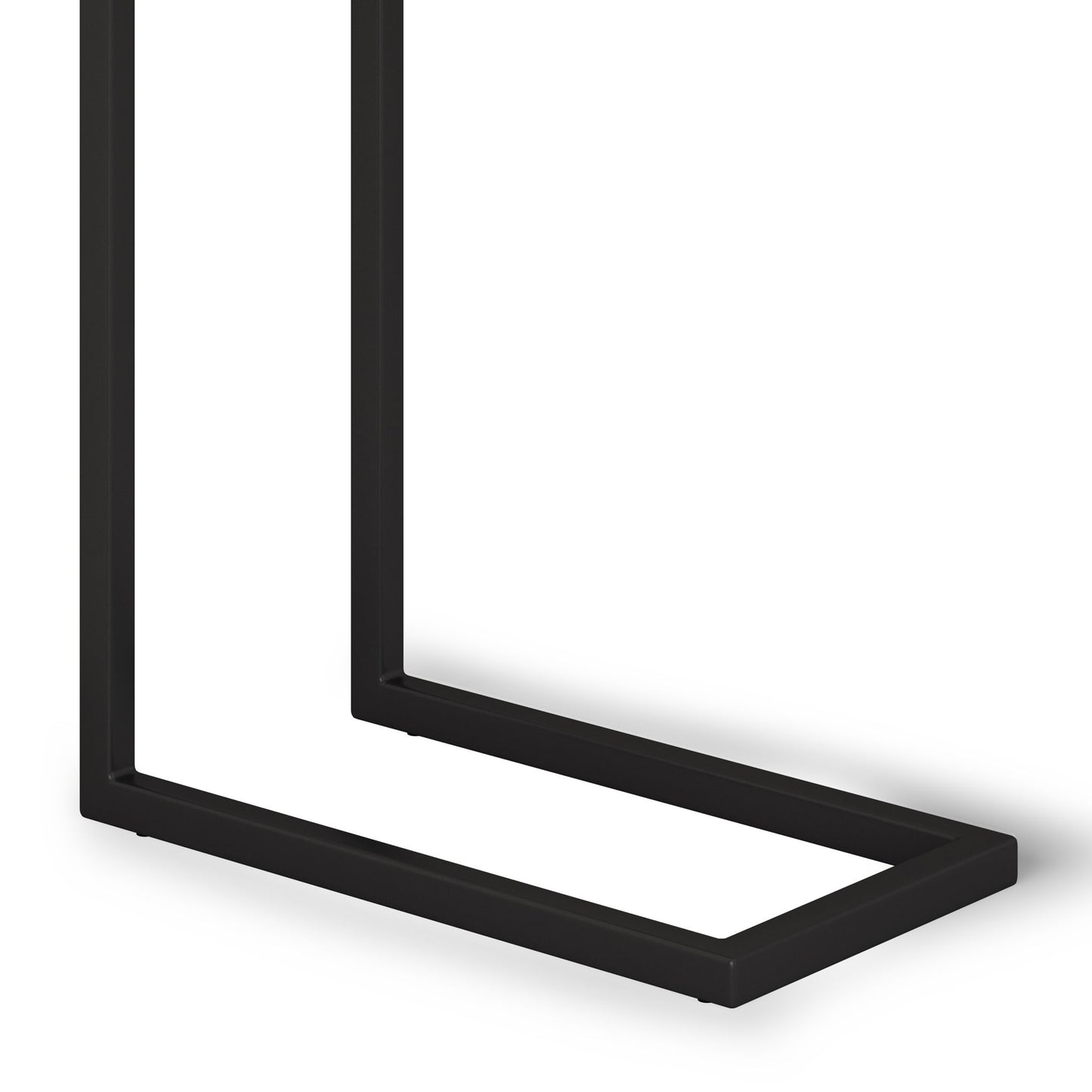 The Skyler - C Side Handcrafted Table features a black metal frame in an upside-down "L" shape, shown on a white background—perfect as a stylish modern furniture leg or accent piece.