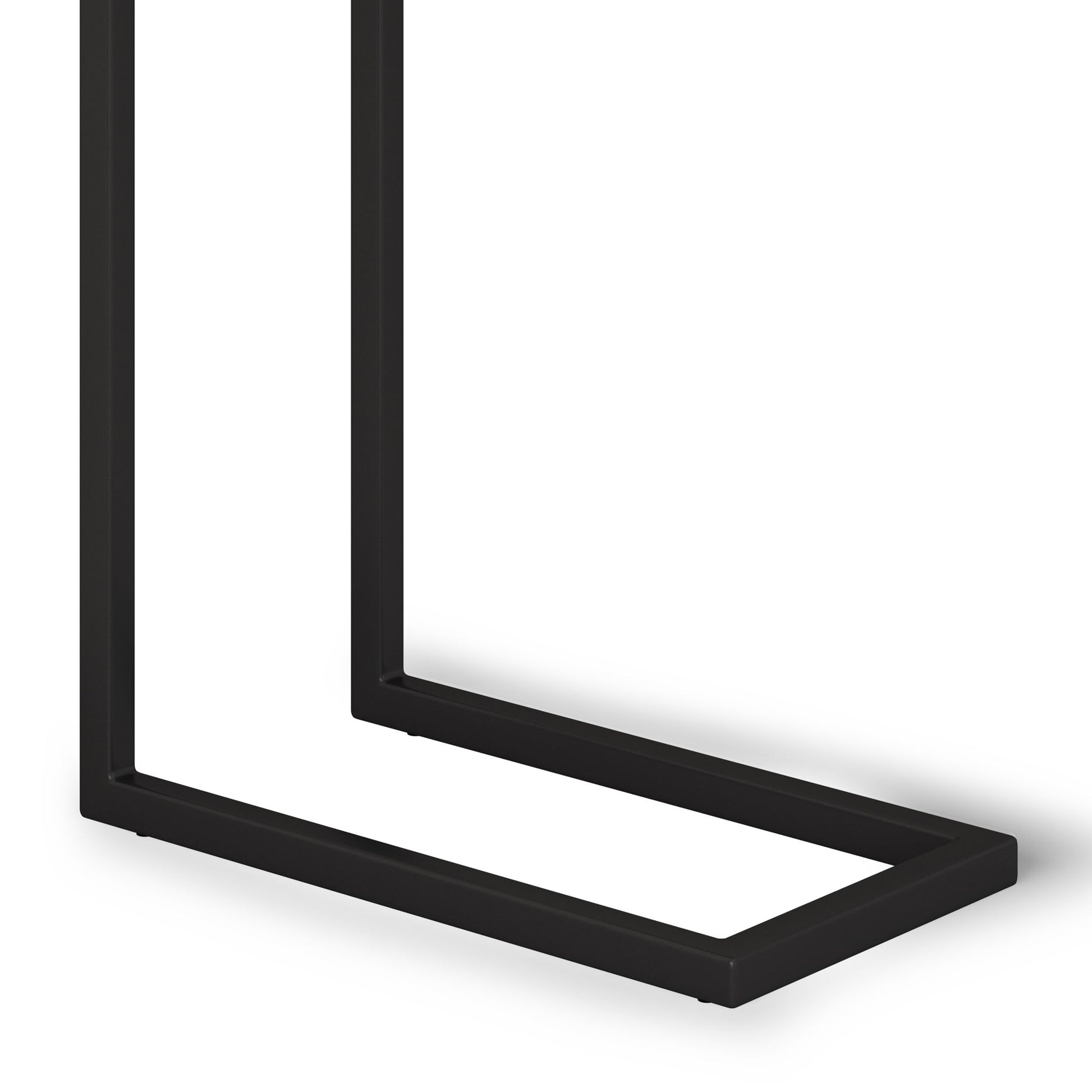 The Skyler - C Side Handcrafted Table features a black metal frame in an upside-down "L" shape, shown on a white background—perfect as a stylish modern furniture leg or accent piece.