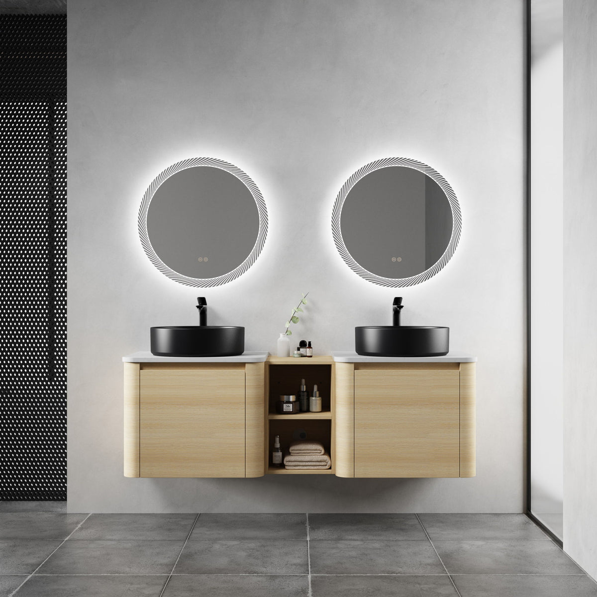 Mounted Bathroom Vanity With Art Sink, 1 Storage Shelf, Soft Close Door