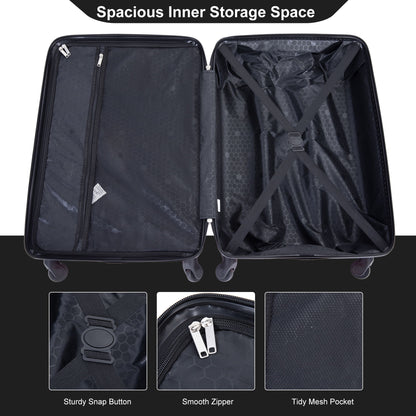 Luggage 4 Piece Lightweight Suitcase With Rotating Wheels With Tsa Lock,