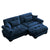 Blue / 2 Pc. 2 Seater Sectional, Ottoman