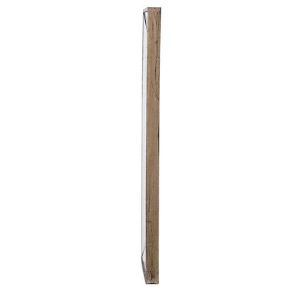 Side view of the Distressed Accent Mirror, a traditional-style wall mirror for living rooms, featuring a slim rectangular profile and natural wood-textured frame against a white background.