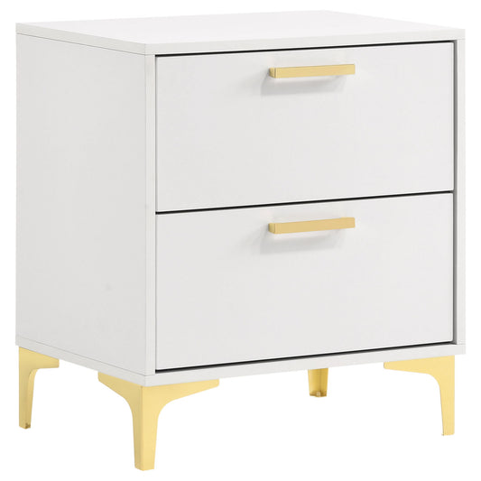 Karena - 2 Drawer Rectangular Nightstand - White