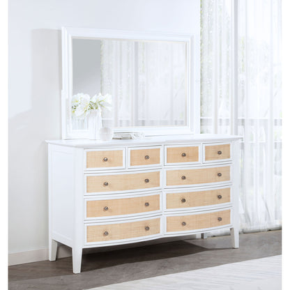 Talia - 10 Drawer Dresser And Mirror Set - White